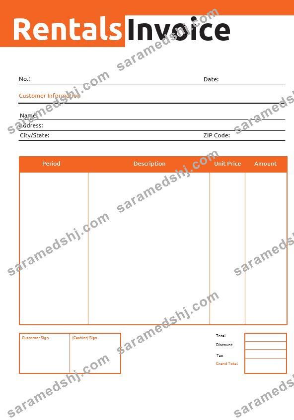 Commercial Rental Invoice Template